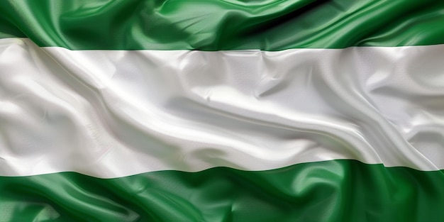Photo un drapeau avec un fond vert et blanc