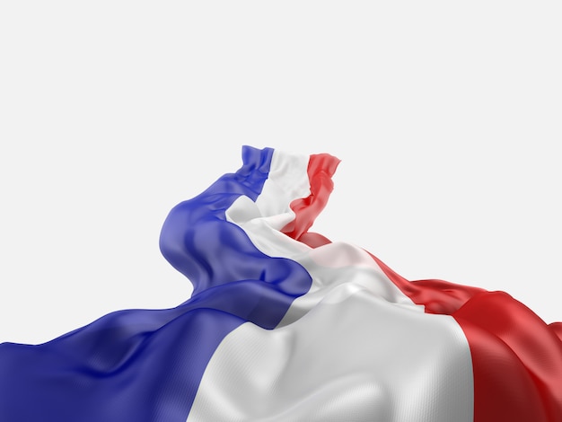 Drapeau France agitant rendu 3d