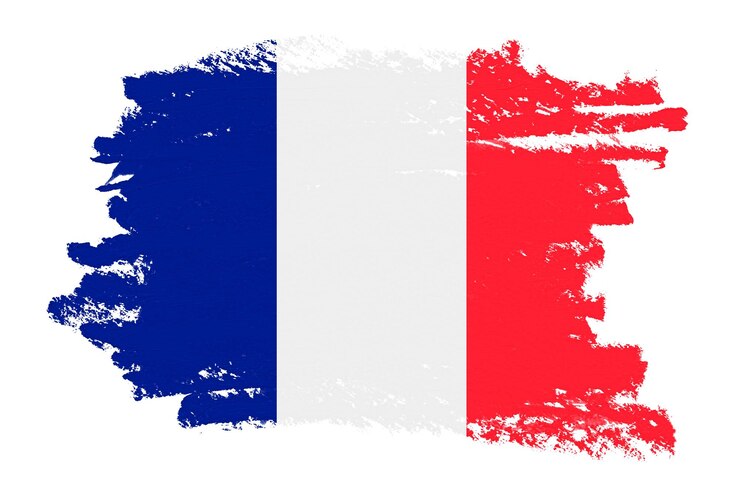 Photo drapeau de la france autocollant png dessin de traits de peinture à fond transparent