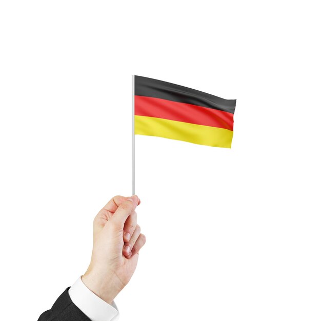 le drapeau de la France dans la main