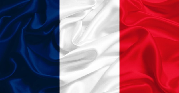 Le drapeau de la France dans le vent