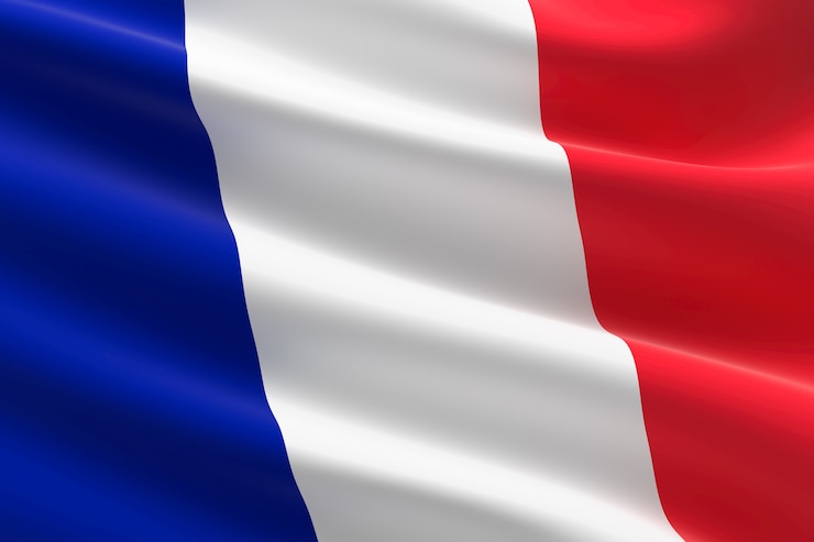 Drapeau de la France. Illustration 3D du drapeau français.