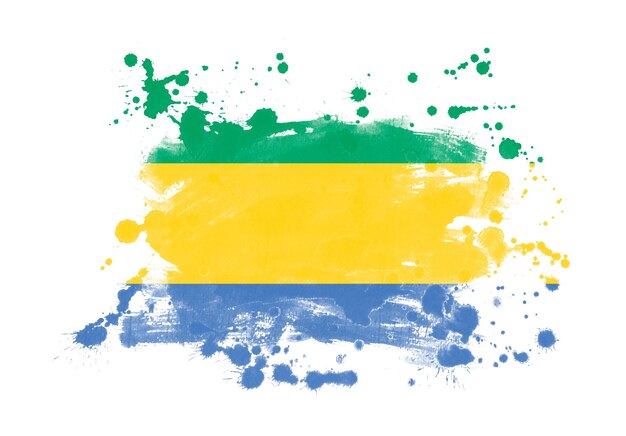 Drapeau Gabon grunge fond peint