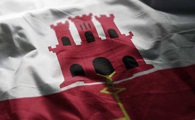 Photo drapeau de gibraltar froissé de près