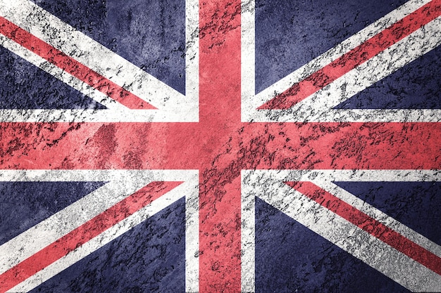Drapeau de la Grande-Bretagne grunge. Union Jack