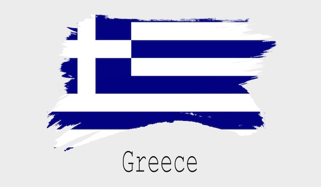 Drapeau de la grèce sur fond blanc