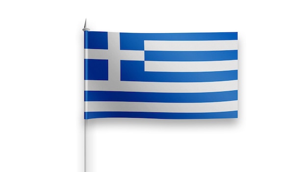 Drapeau de la Grèce sur fond blanc