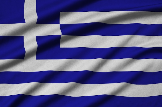 Drapeau de la Grèce avec de nombreux plis.