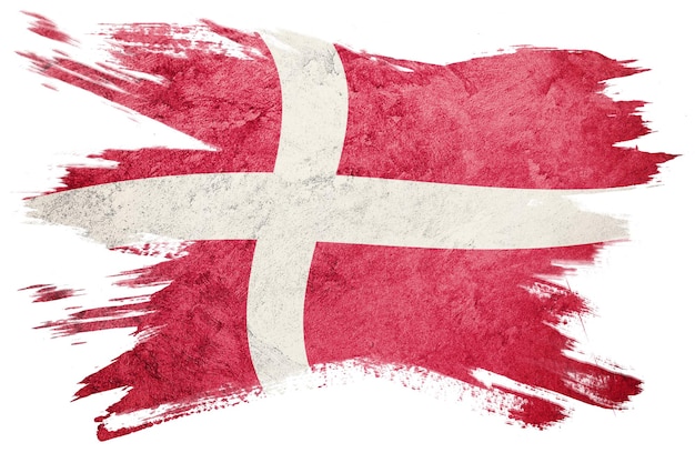 Drapeau grunge du Danemark. Danemark Coup de pinceau.