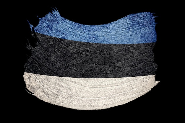 Drapeau grunge de l'Estonie. Coup de pinceau estonien.