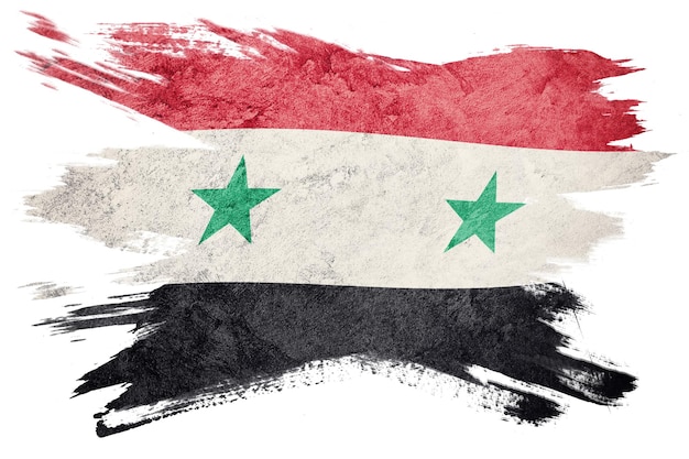 Drapeau grunge de la Syrie. Coup de pinceau syrien.