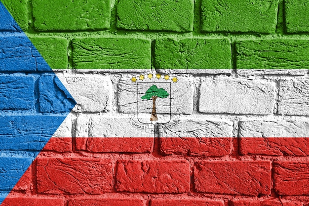 Drapeau Guinée équatoriale sur le mur