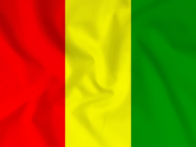 Photo drapeau de la guinée sur fond de tissu de coton