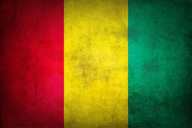 Drapeau de la Guinée avec texture grunge.