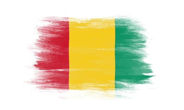 Drapeau guinéen coup de pinceau drapeau national