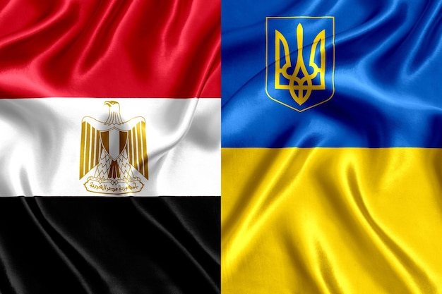 Drapeau de l'Égypte et de l'Ukraine