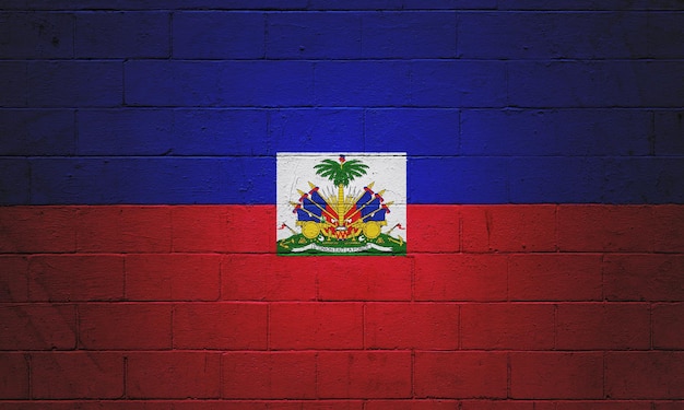 Drapeau d'Haïti peint sur un mur