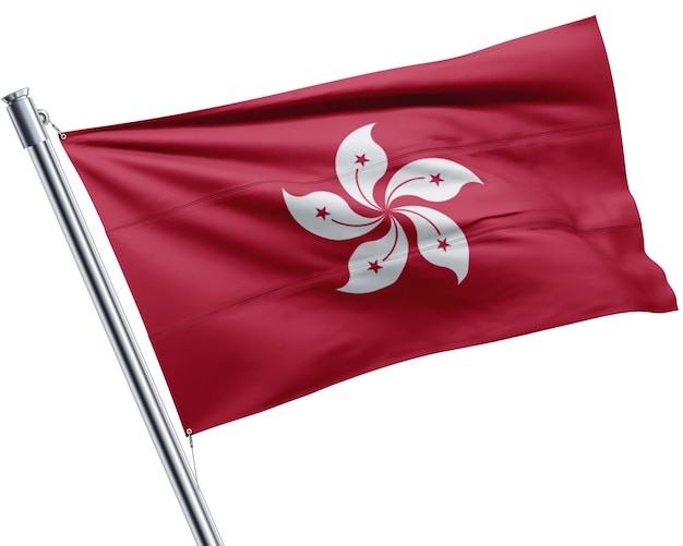 Un drapeau de hong kong avec l'étoile du drapeau dessus