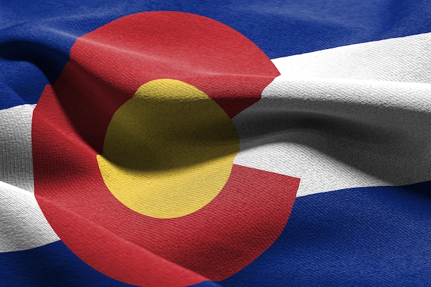 Le drapeau d'illustration 3D du Colorado est un état des États-Unis agitant au vent