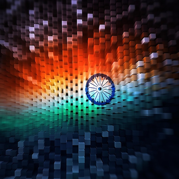 Photo drapeau indien pixel art 32 bits