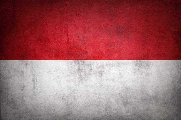Drapeau de l'Indonésie avec texture grunge.