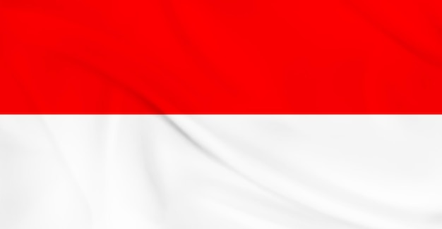 Drapeau de l'Indonésie volant dans les airs
