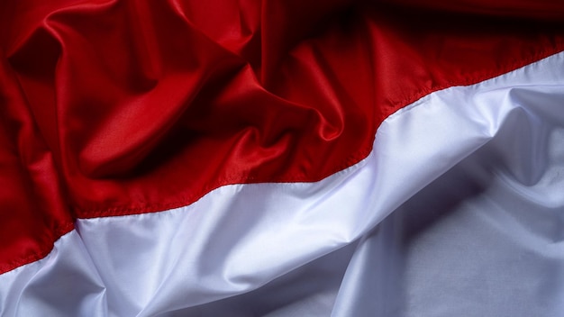 Drapeau indonésien en gros plan