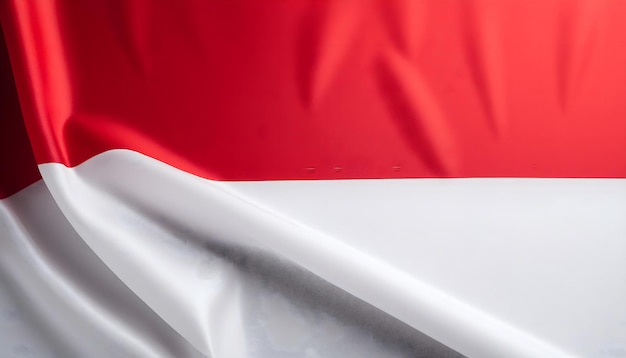 Le drapeau indonésien à rayures rouges et blanches Fabric Symbole national en gros plan