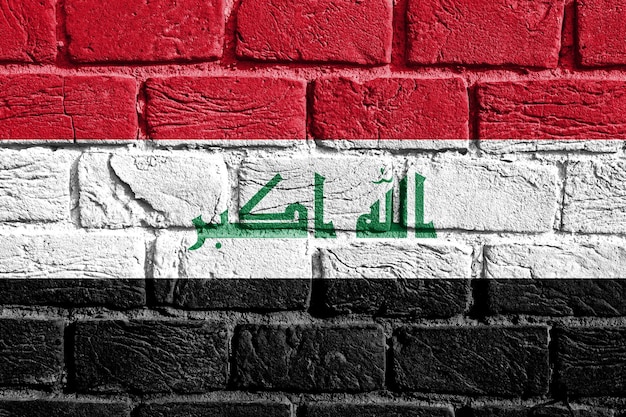 Drapeau de l'Irak sur le mur