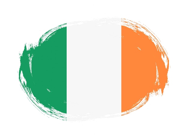 Drapeau de l'irlande en fond de pinceau arrondi