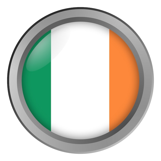 Drapeau de l'Irlande rond comme un bouton