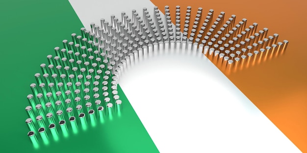 Drapeau de l'irlande vote concept d'élection parlementaire illustration 3d