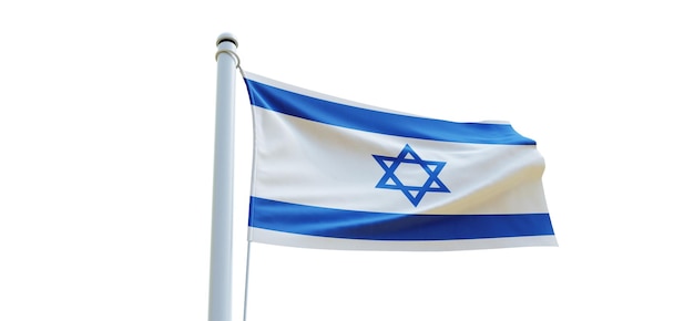 Drapeau d'Israël Drapeau 3d sur fond blanc