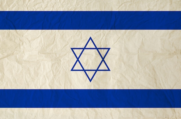 Drapeau d&#39;Israël avec texture vieux papier vintage