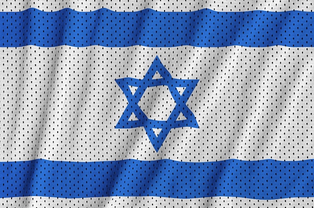 Drapeau israélien imprimé sur un filet de nylon et polyester