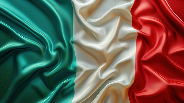 Drapeau de l'Italie avec une texture de soie soyeuse