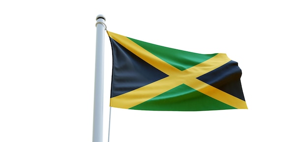 Drapeau de la jamaïque drapeau 3d sur fond blanc