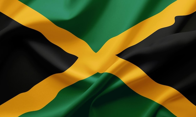 Photo le drapeau de la jamaïque en gros plan