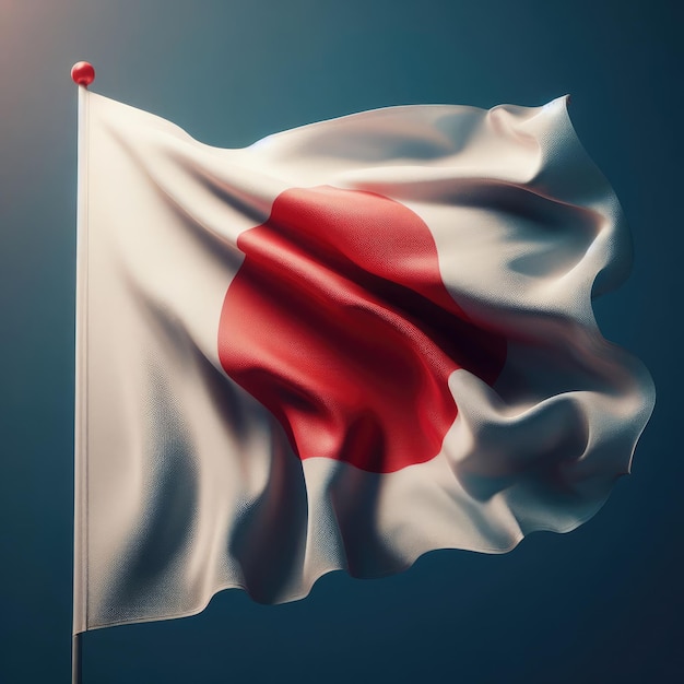 Photo drapeau japonais dans le vent