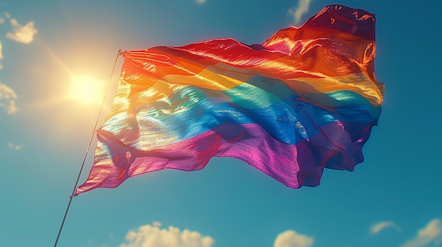 Photo le drapeau de la journée de la fierté lgbt