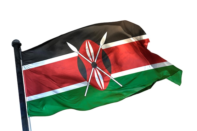 drapeau kenya sur une image de fond blanc