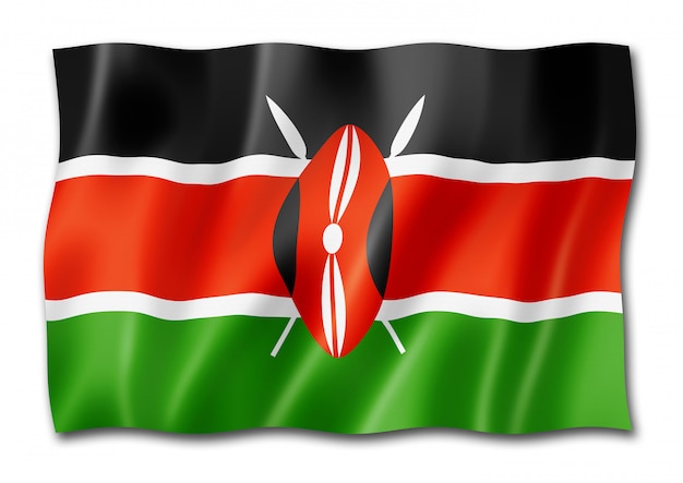 Drapeau kenyan isolé