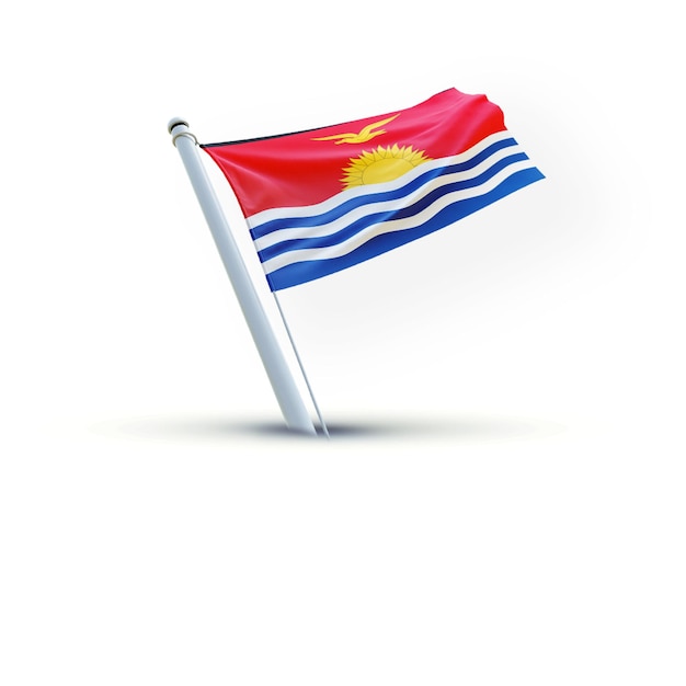Un drapeau de Kiribati sur un fond blanc utilisé pour les médias sociaux