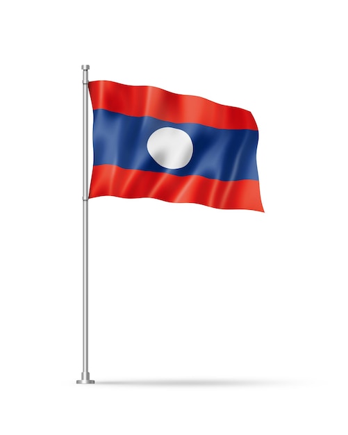 Drapeau Laos isolé sur blanc