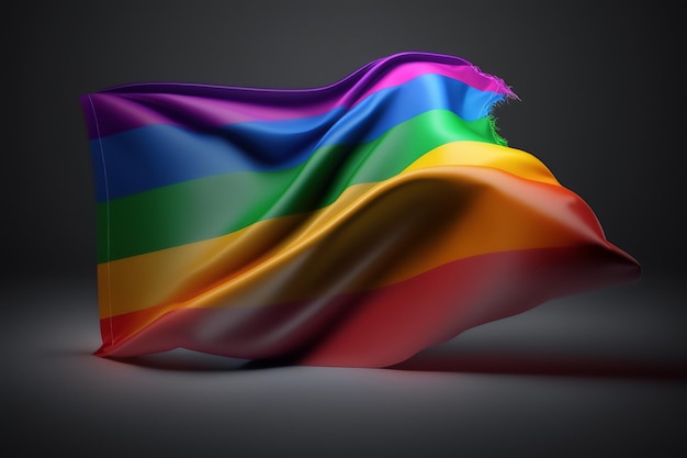 Photo le drapeau lgbtq agitant fièrement dans un rendu époustouflant