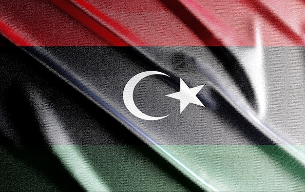 Drapeau libyen 3d, beau drapeau de pays dans le monde, arrière-plan, bannière, postr, résumé.