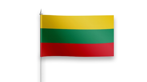 Drapeau de la Lituanie sur fond blanc