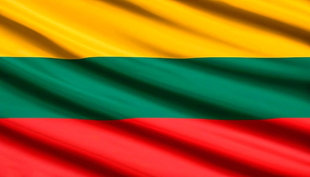 Drapeau de la Lituanie avec plis