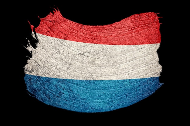Drapeau luxembourgeois grunge. Coup de pinceau luxembourgeois.
