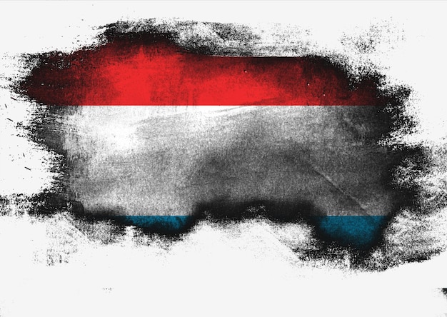 Drapeau luxembourgeois peint au pinceau